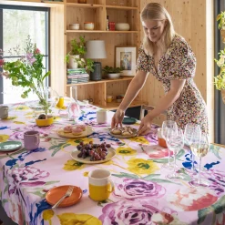 Pentik Kankaat^Freesia Akryylipinnoitettu Puuvillakangas Vaaleanpunainen