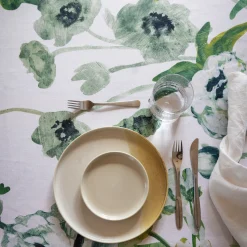 Pentik Kankaat^Freesia Puuvilla-Pellavakangas Vihreä