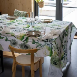 Pentik Kankaat^Freesia Puuvilla-Pellavakangas Vihreä