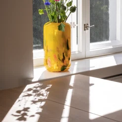 Pentik Maljakot Ja Amppelit^Heijastuksia Lasimaljakko Keltainen