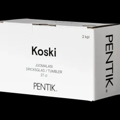 Pentik Lasit Ja Kaatimet^Koski Juomalasi 2 kpl Harmaa