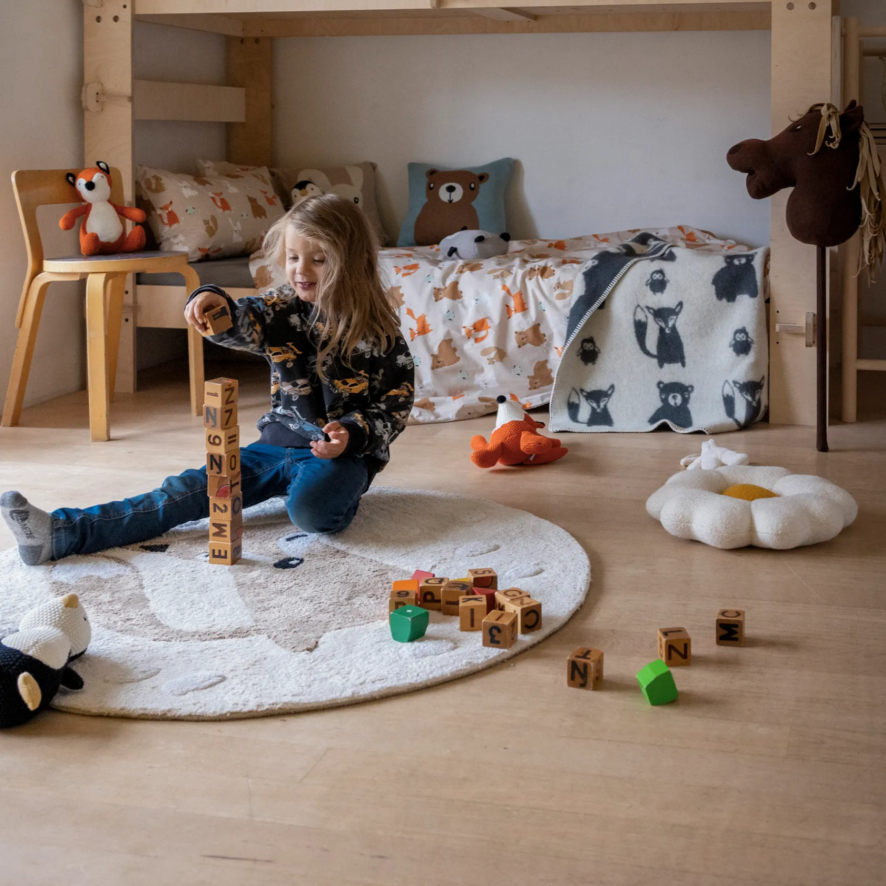 Pentik Lasten Vuodevaatteet | Lasten Tekstiilit^Metsänväki Pussilakanasetti Vaaleanruskea