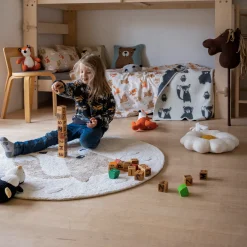 Pentik Lasten Vuodevaatteet | Lasten Tekstiilit^Metsänväki Pussilakanasetti Vaaleanruskea