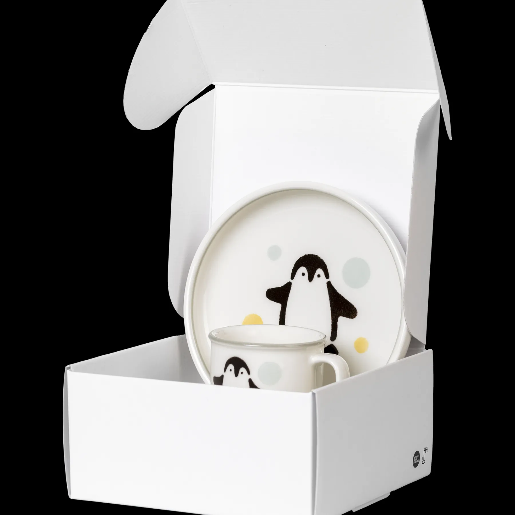 Pentik Lasten Kattaus | Lasten Kattaus^Pingviini Astiasetti Muki 0,2 l ja Lautanen 18 cm Multi