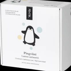 Pentik Lasten Kattaus | Lasten Kattaus^Pingviini Astiasetti Muki 0,2 l ja Lautanen 18 cm Multi