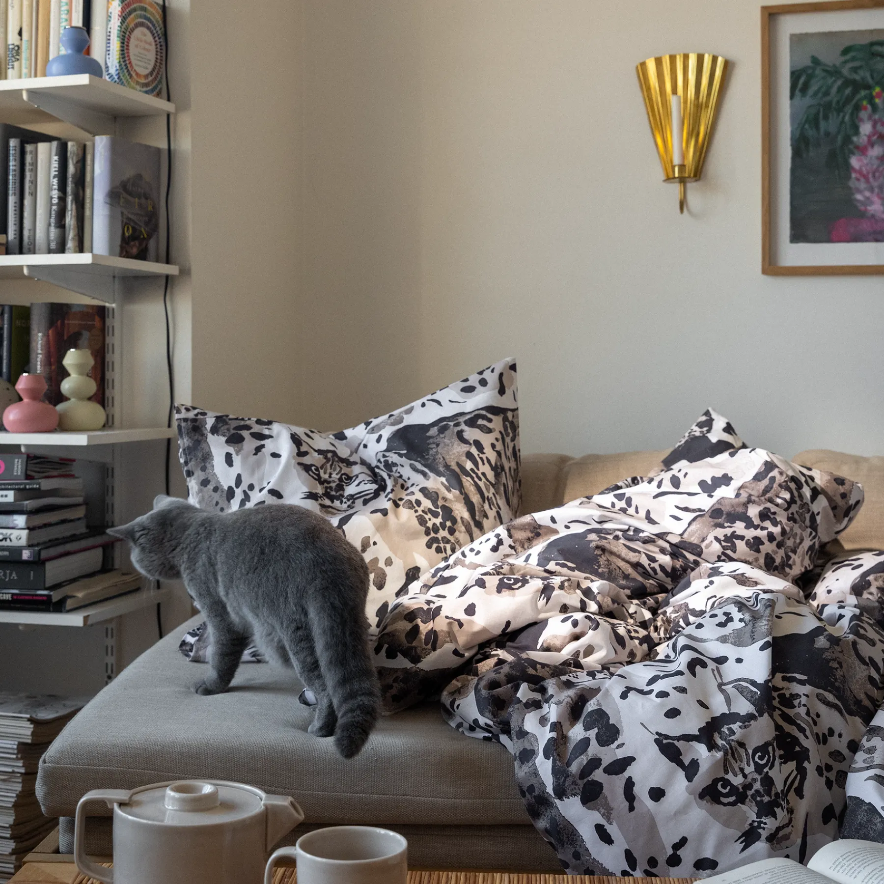 Pentik Vuodevaatteet^Villikissa Pussilakanasetti Vaaleanruskea